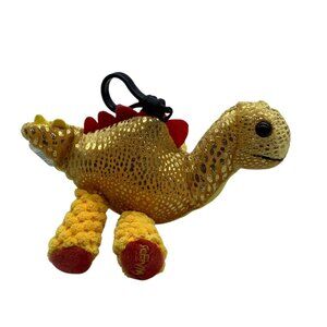 Scentsy Buddy Clip Gold Dinosaur Plush Toy Tropic Tango Scented Insert Clip-On